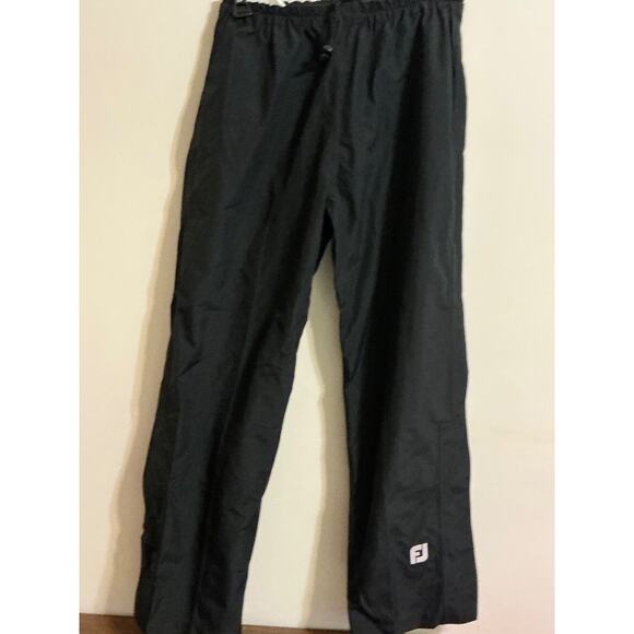 FJ DRYJOYS Black Waterproof Elastic Waist Golf Pants Men's Size S - Picture 1 of 16
